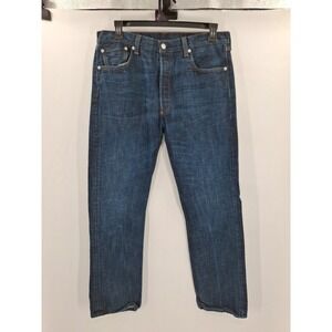 Levis 501XX Mens Straight Leg Button Fly Dark‎ Wash Jeans 36x34